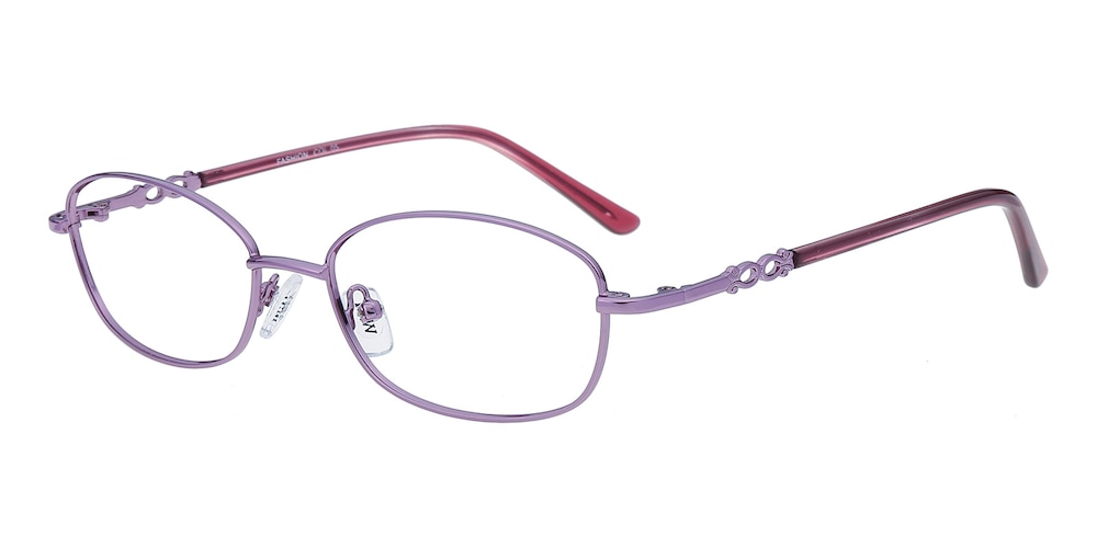 Gloria Purple Oval Metal Eyeglasses