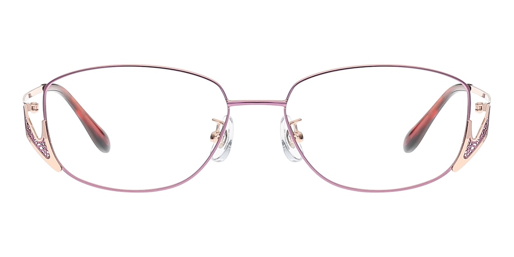Madge Purple/Golden Cat Eye Metal Eyeglasses