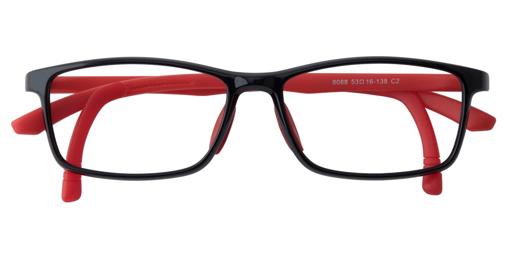 Vineland Black/Red Rectangle TR90 Eyeglasses