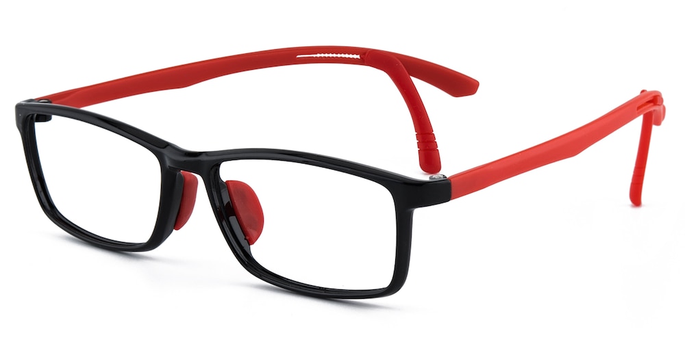 Vineland Black/Red Rectangle TR90 Eyeglasses