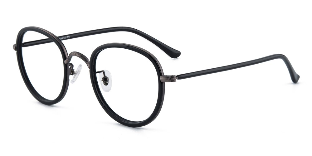 Syracuse Black Round Acetate Eyeglasses