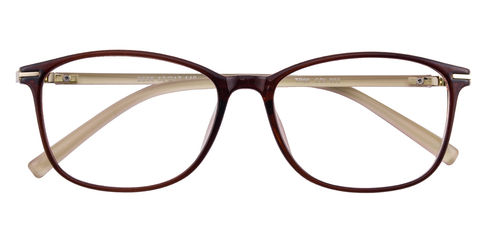 Rectangle Eyeglasses, Full Frame Brown TR90 - FP1804