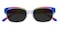 Tabitha Multicolor/Blue Rectangle TR90 Sunglasses