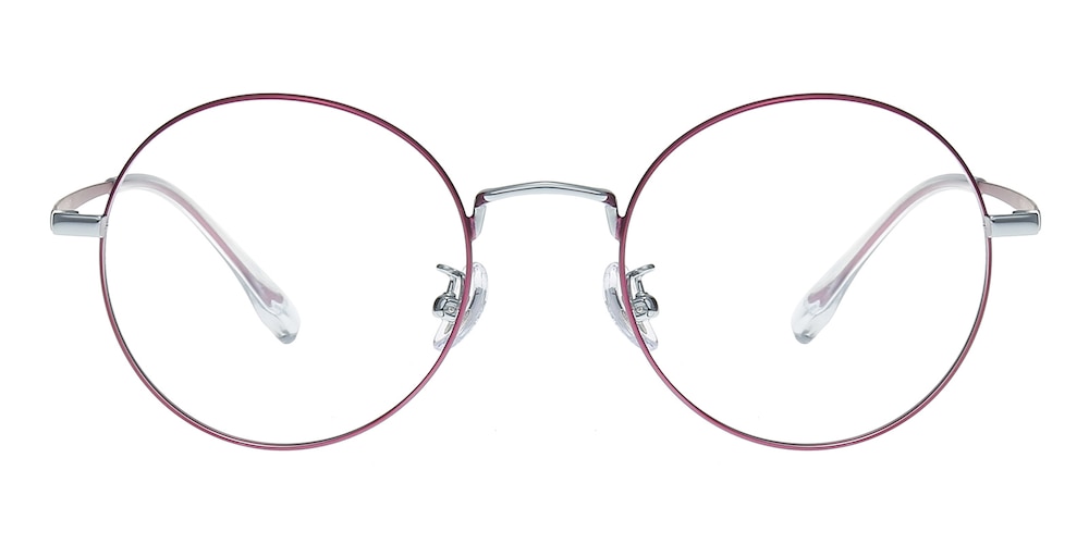 Kensee Purple/Silver Round Titanium Eyeglasses