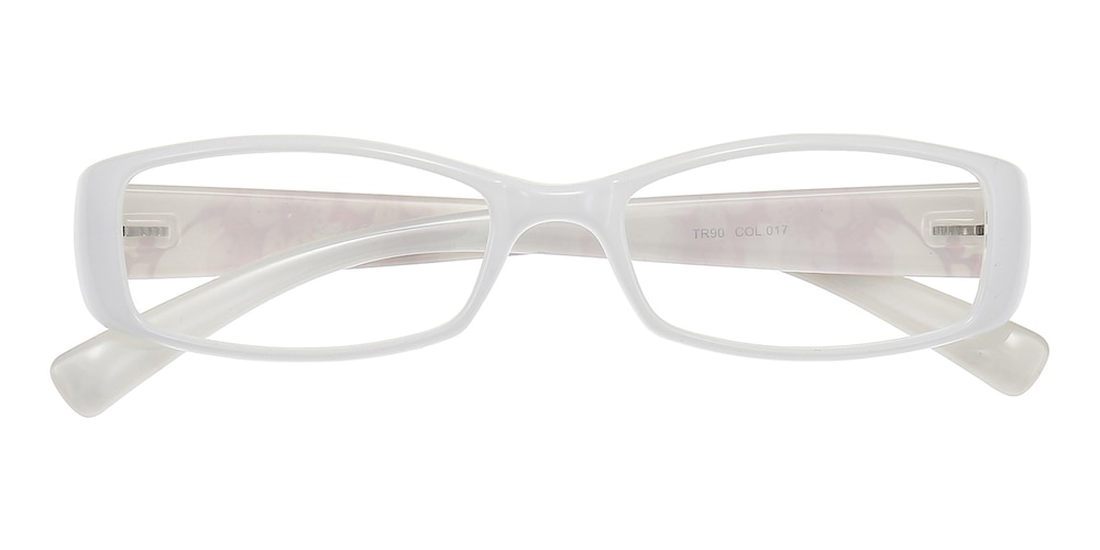 Dominic White/Floral Rectangle TR90 Eyeglasses