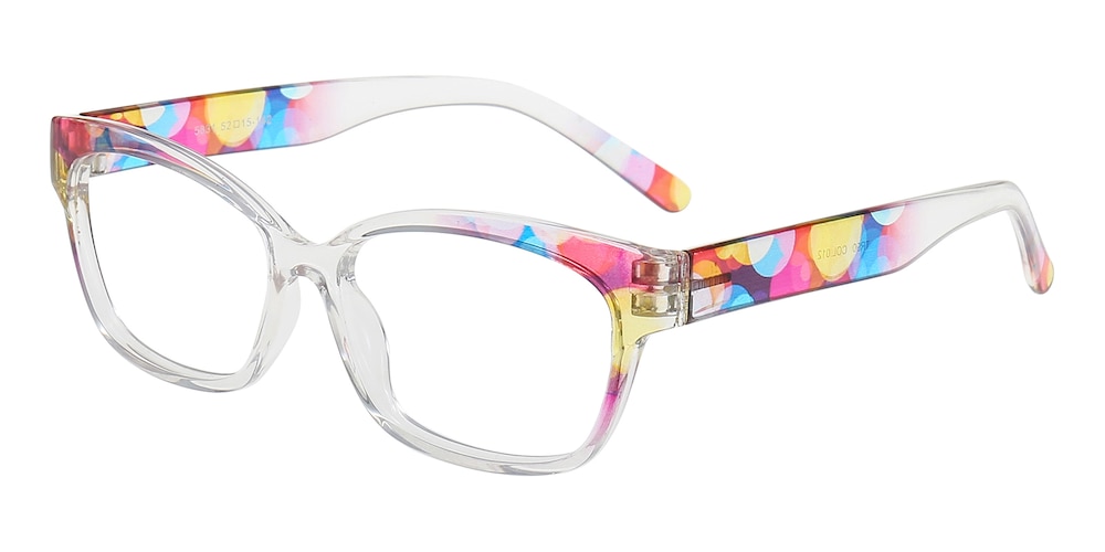 Rainbow Multicolor/Crystal Cat Eye TR90 Eyeglasses