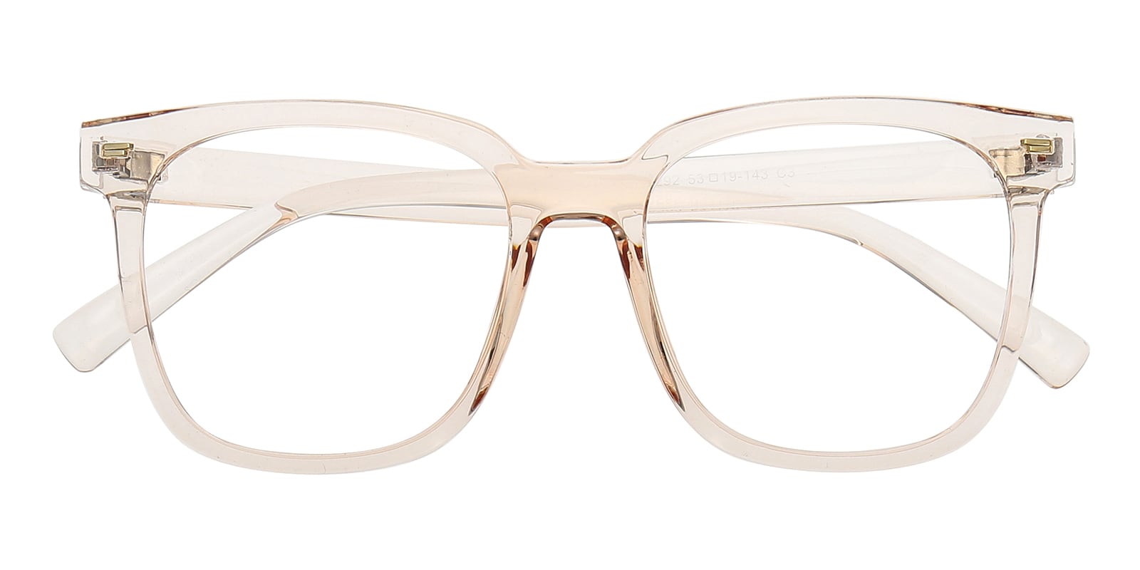 Horn,Square Eyeglasses, Full Frame Champagne TR90 - FP2024