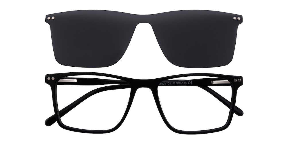 Goddard Black Rectangle Acetate Eyeglasses