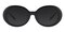 Anastasia Black Oval Plastic Sunglasses
