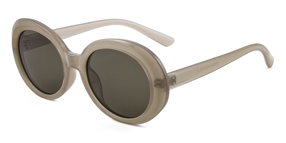 Anastasia Champagne Oval Plastic Sunglasses