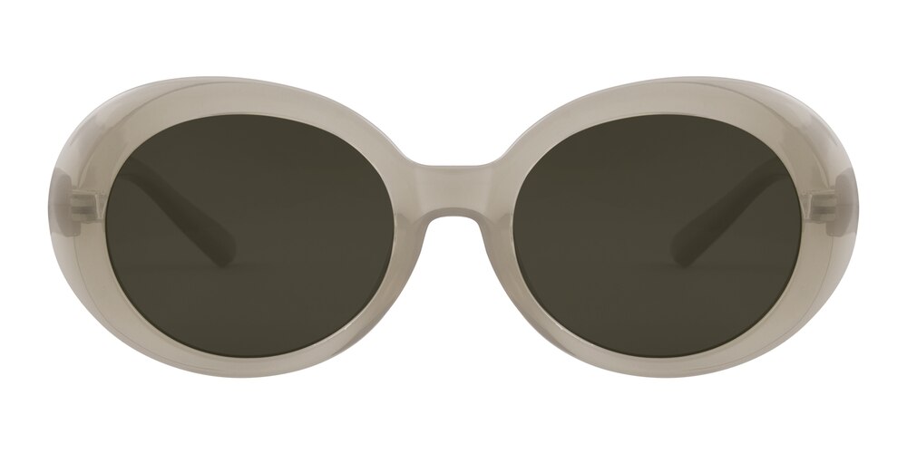 Anastasia Champagne Oval Plastic Sunglasses