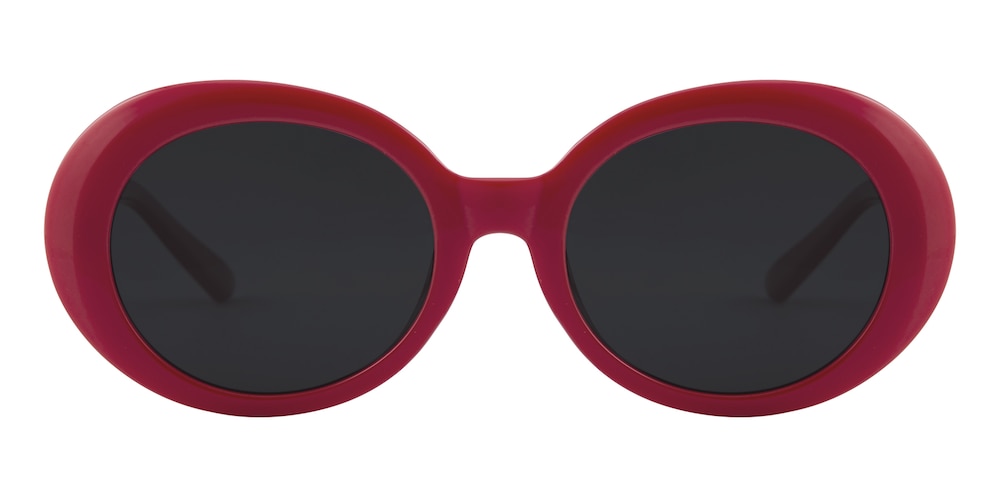 Anastasia Red Oval Plastic Sunglasses