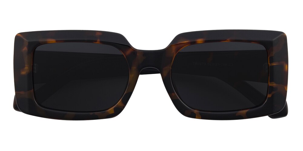 Antonia Tortoise Rectangle Plastic Sunglasses