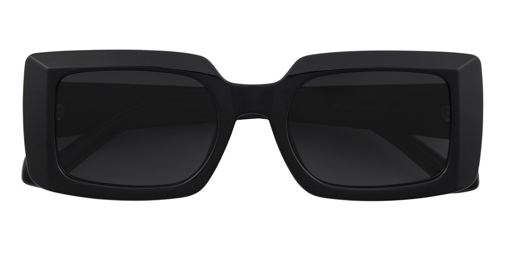 Antonia Black Rectangle Plastic Sunglasses