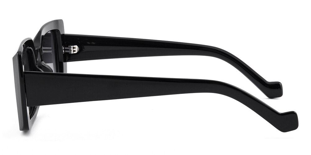 Antonia Black Rectangle Plastic Sunglasses