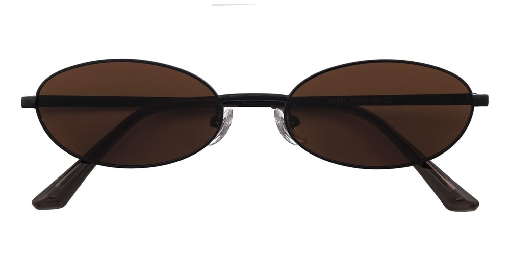 Imagine Black Oval Plastic Sunglasses