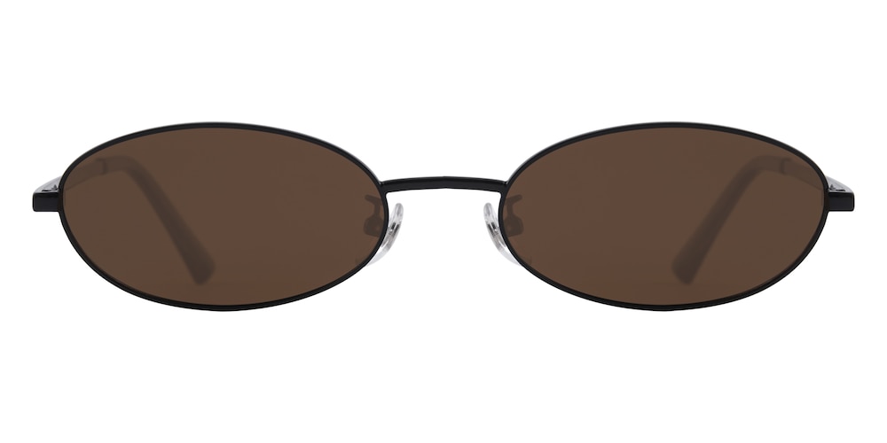 Imagine Black Oval Plastic Sunglasses
