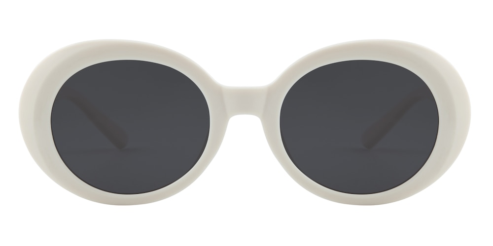 Anastasia Cream Oval Plastic Sunglasses