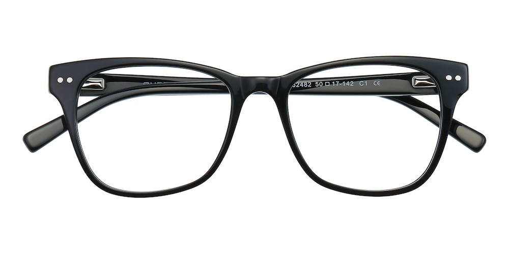 Pitta Black Rectangle Acetate Eyeglasses