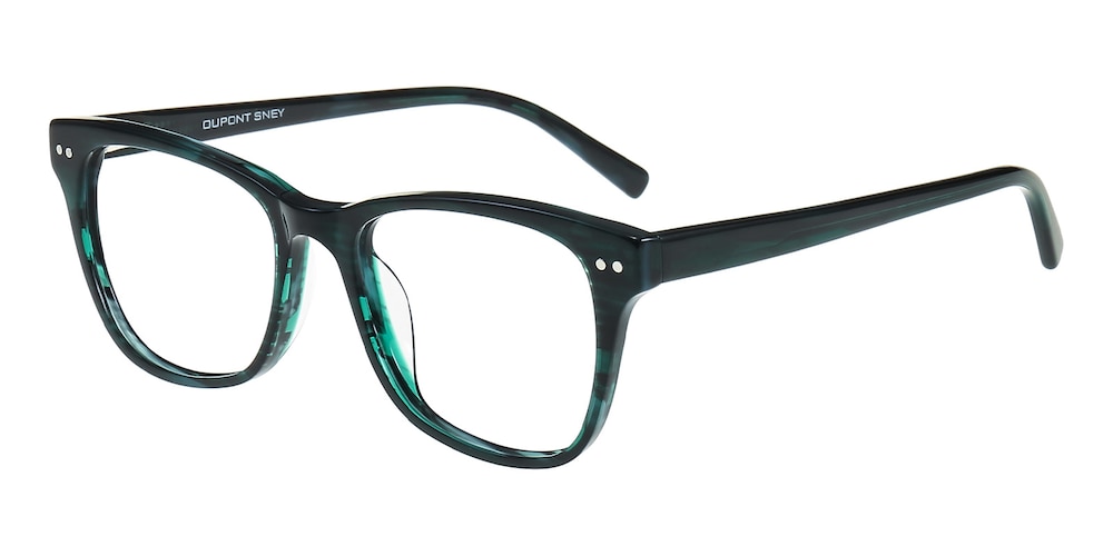 Pitta Green Rectangle Acetate Eyeglasses