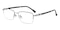 Truman Black/Silver Rectangle Metal Eyeglasses
