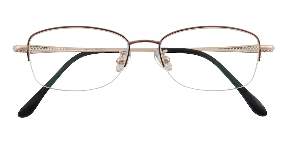 Wordsworth Brown Oval Titanium Eyeglasses