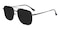 Angelo Black Aviator Metal Sunglasses
