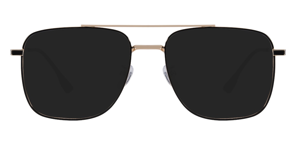 Angelo Black/Golden Aviator Metal Sunglasses