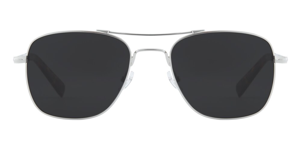 Encino Silver Aviator Metal Sunglasses