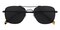 Encino Black Aviator Metal Sunglasses