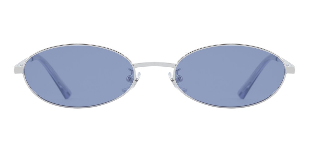 Imagine Silver Oval Plastic Sunglasses