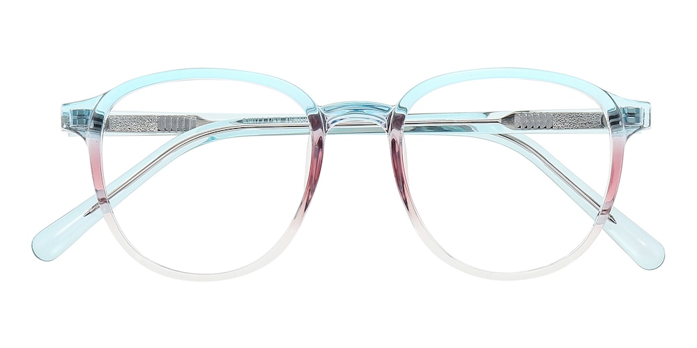 Edwina Blue/Pink/Crystal Oval TR90 Eyeglasses