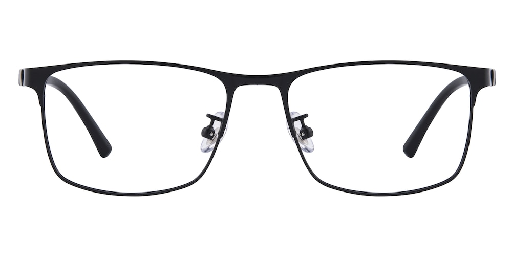 Mick Black Rectangle Titanium Eyeglasses