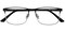 Mick Black/Silver Rectangle Titanium Eyeglasses