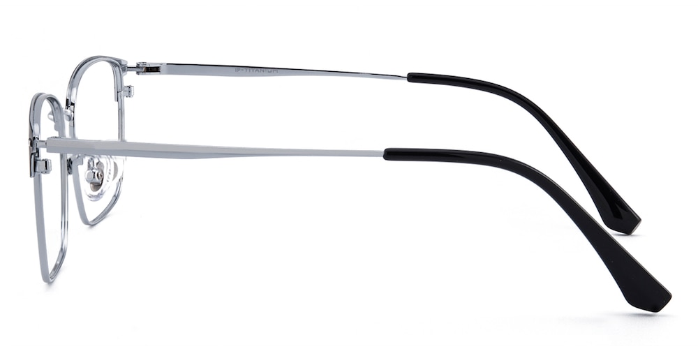 Charley Black/Silver Rectangle Titanium Eyeglasses