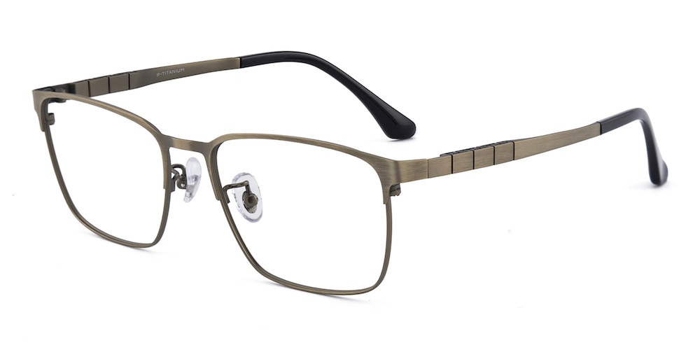 Abbott Brown Rectangle Titanium Eyeglasses
