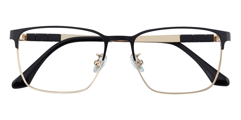Abbott Black/Golden Rectangle Titanium Eyeglasses