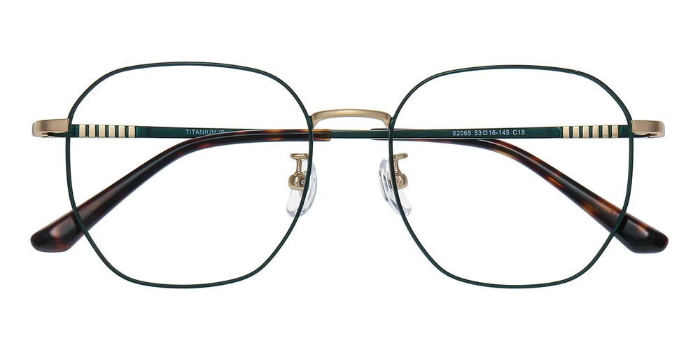 Pacific Green/Golden Polygon Titanium Eyeglasses