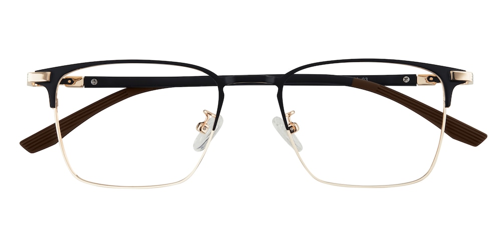 Barret Black/Golden Rectangle Metal Eyeglasses
