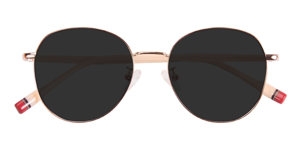 Aspen Rose Gold Polygon Metal Sunglasses