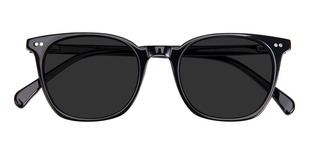 Valdosta Black Rectangle Acetate Sunglasses