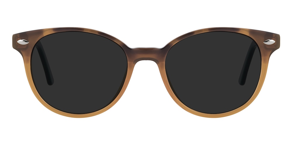 Brentwood Tortoise/Green Round Acetate Sunglasses