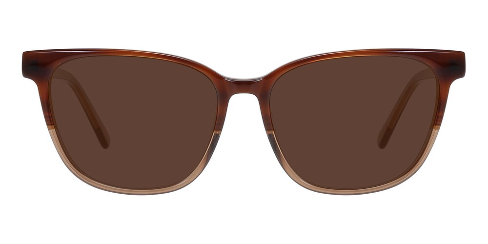 Charlotte Brown Oval Acetate Sunglasses
