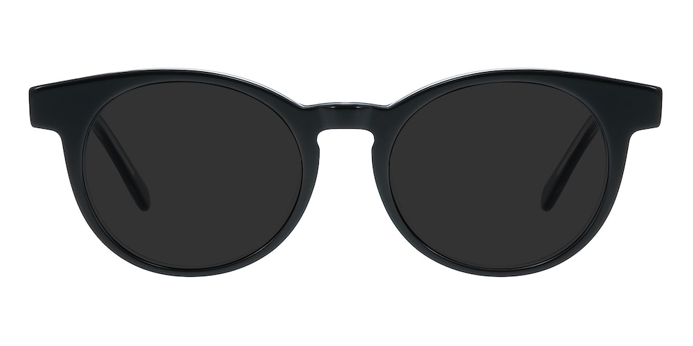 Dayton Black/Crystal Round Acetate Sunglasses