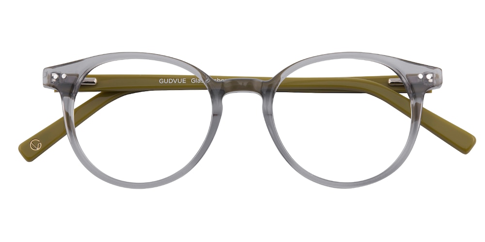 Astoria Gray/Yellow Round Acetate Eyeglasses