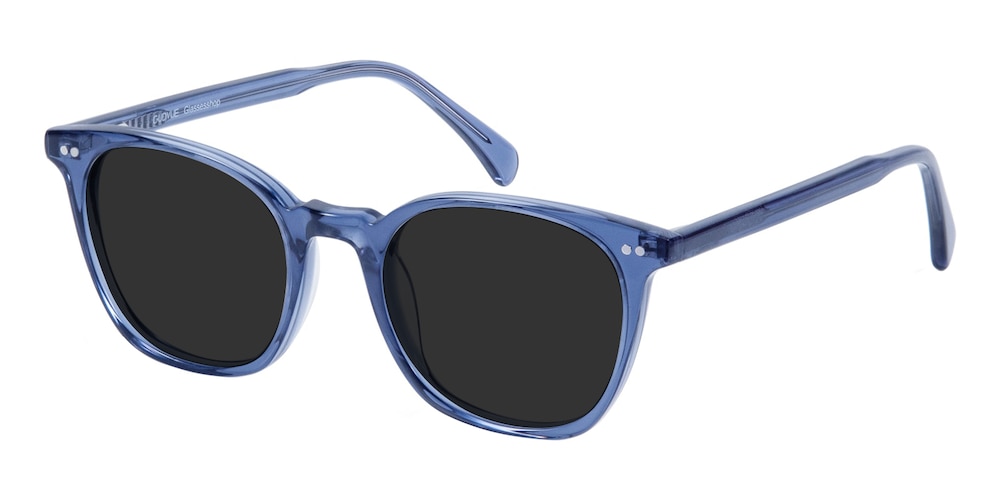 Valdosta Blue Rectangle Acetate Sunglasses