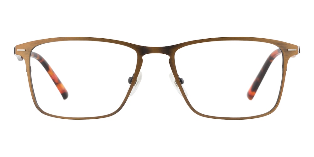 Arnold Brown Rectangle Metal Eyeglasses