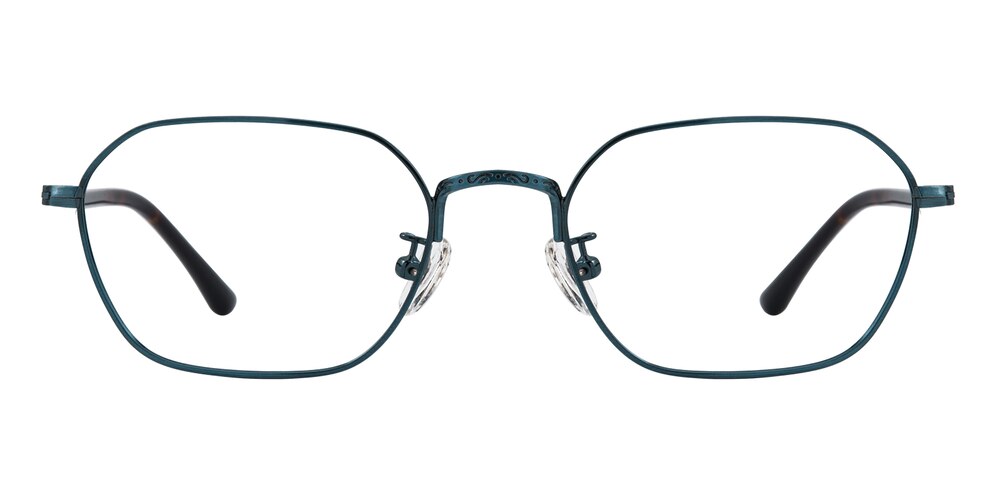 Jefferson Blue/Tortoise Polygon Metal Eyeglasses