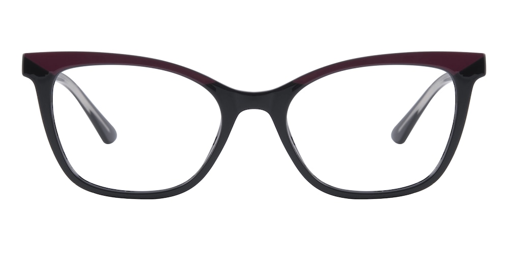 Cecilia Black/Red Cat Eye TR90 Eyeglasses