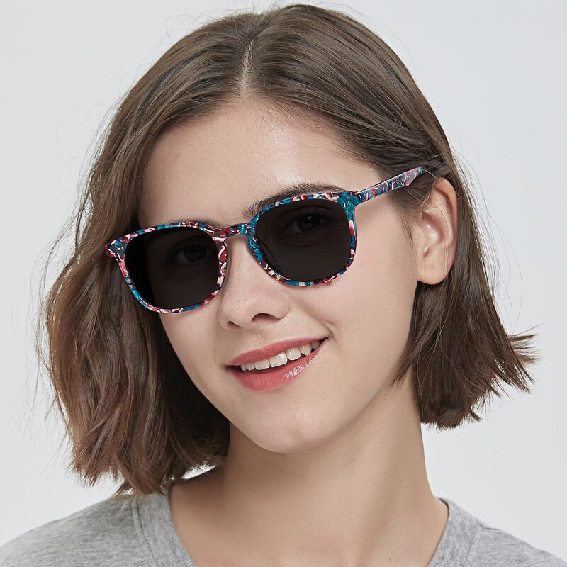 Aurora Multicolor Rectangle Acetate Sunglasses